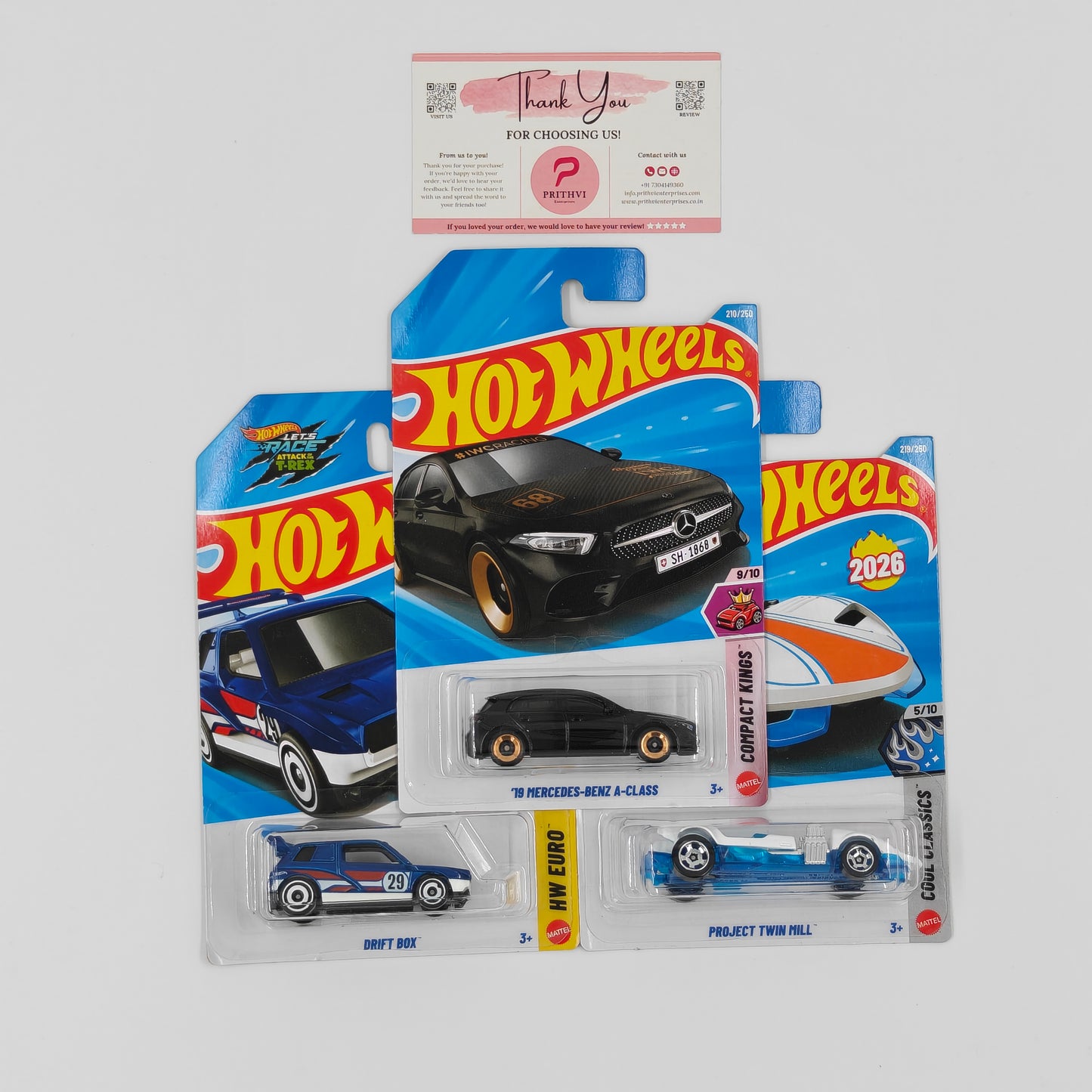 '19 Mercedes-Benz A-Class, Drift Box & Project Twin Mill by Mattel – Hot Wheels Bundle