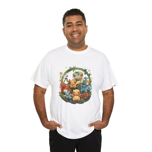 Pokémon Villa - Grass Type: Printed T-shirt - White Round Neck Cotton