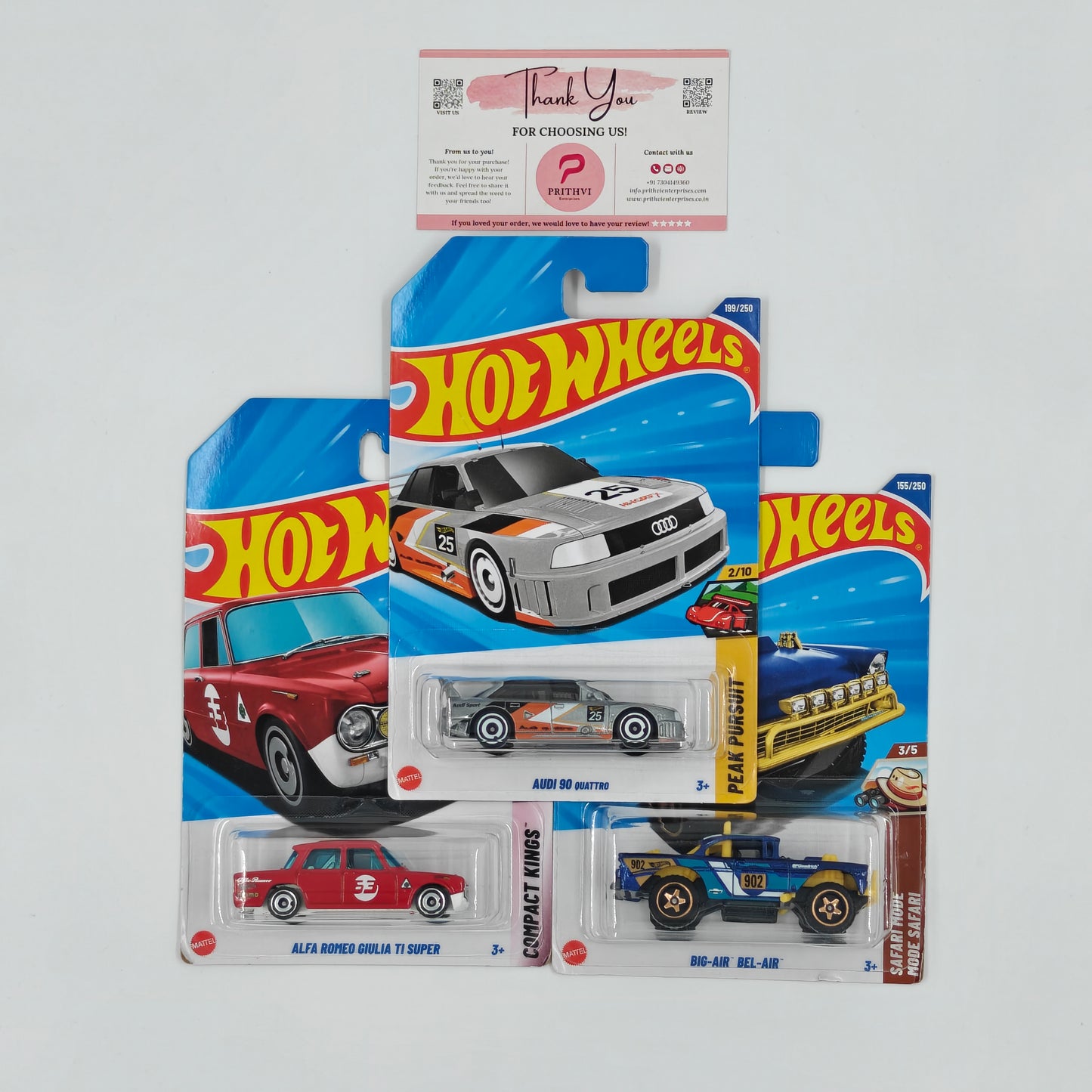 Audi 90 Quattro, Alfa Romeo Giulia TI Super & Big-Air Bel-Air by Mattel – Hot Wheels Bundle