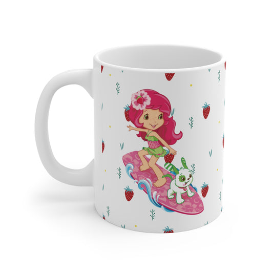 Strawberry Shortcake Surfing: Printed Ceramic Mug