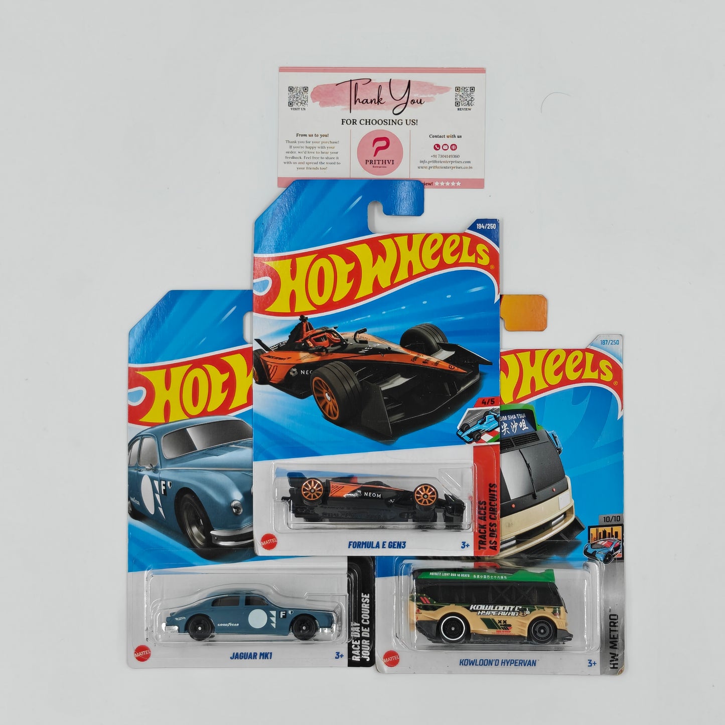 Formula E Gen3, Jaguar MK1 & Kowloon'd Hypervan by Mattel – Hot Wheels Bundle