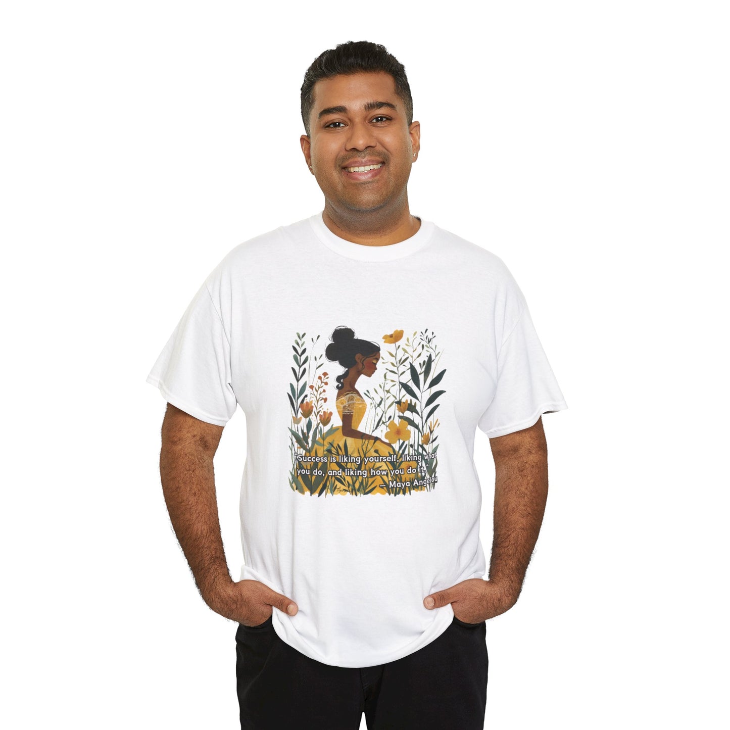 Beauty in Nature: Printed T-shirt - White Round Neck Cotton