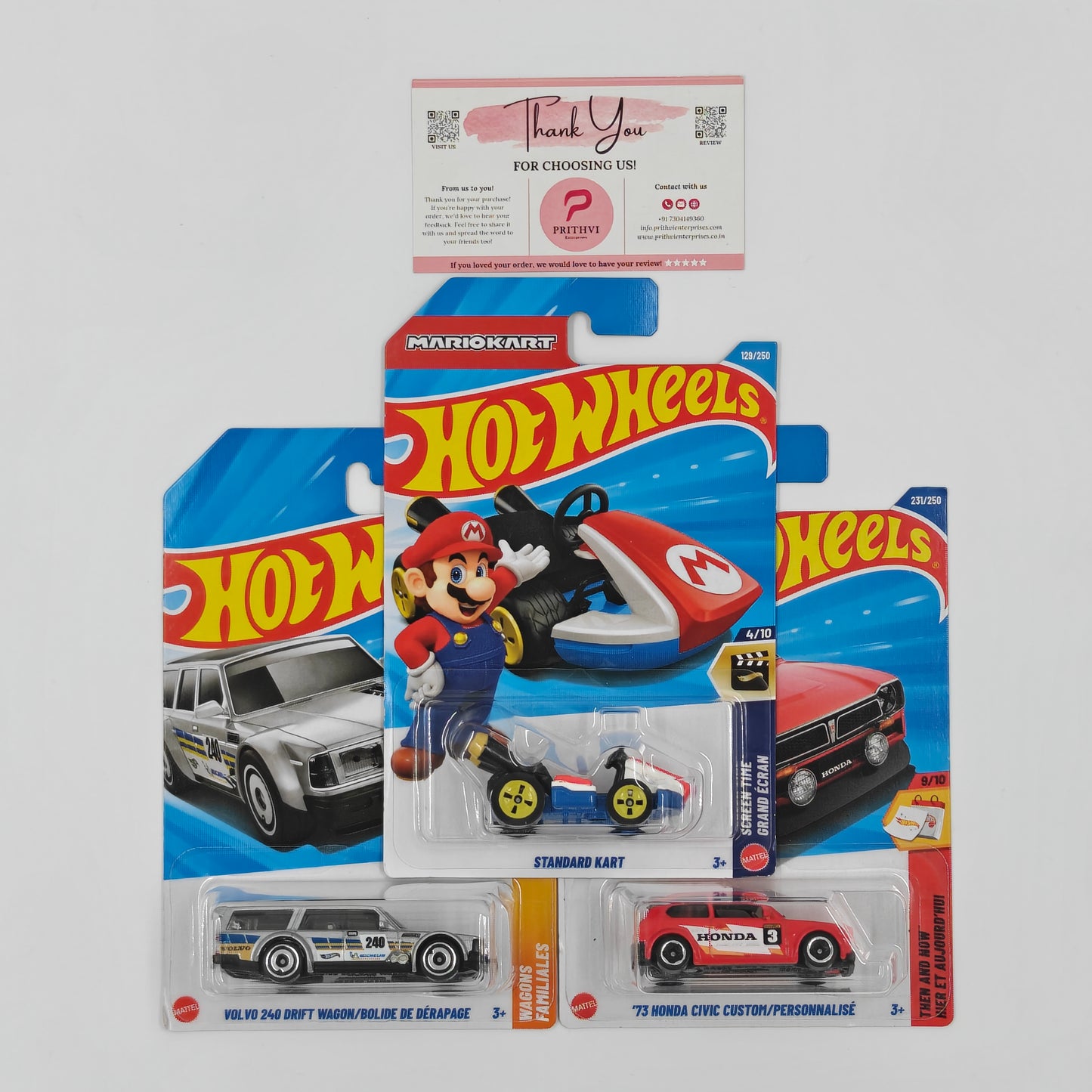 Standard Kart, Volvo 240 Drift Wagon & '73 Honda Civic Custom by Mattel - Hot Wheels 2026 Bundle