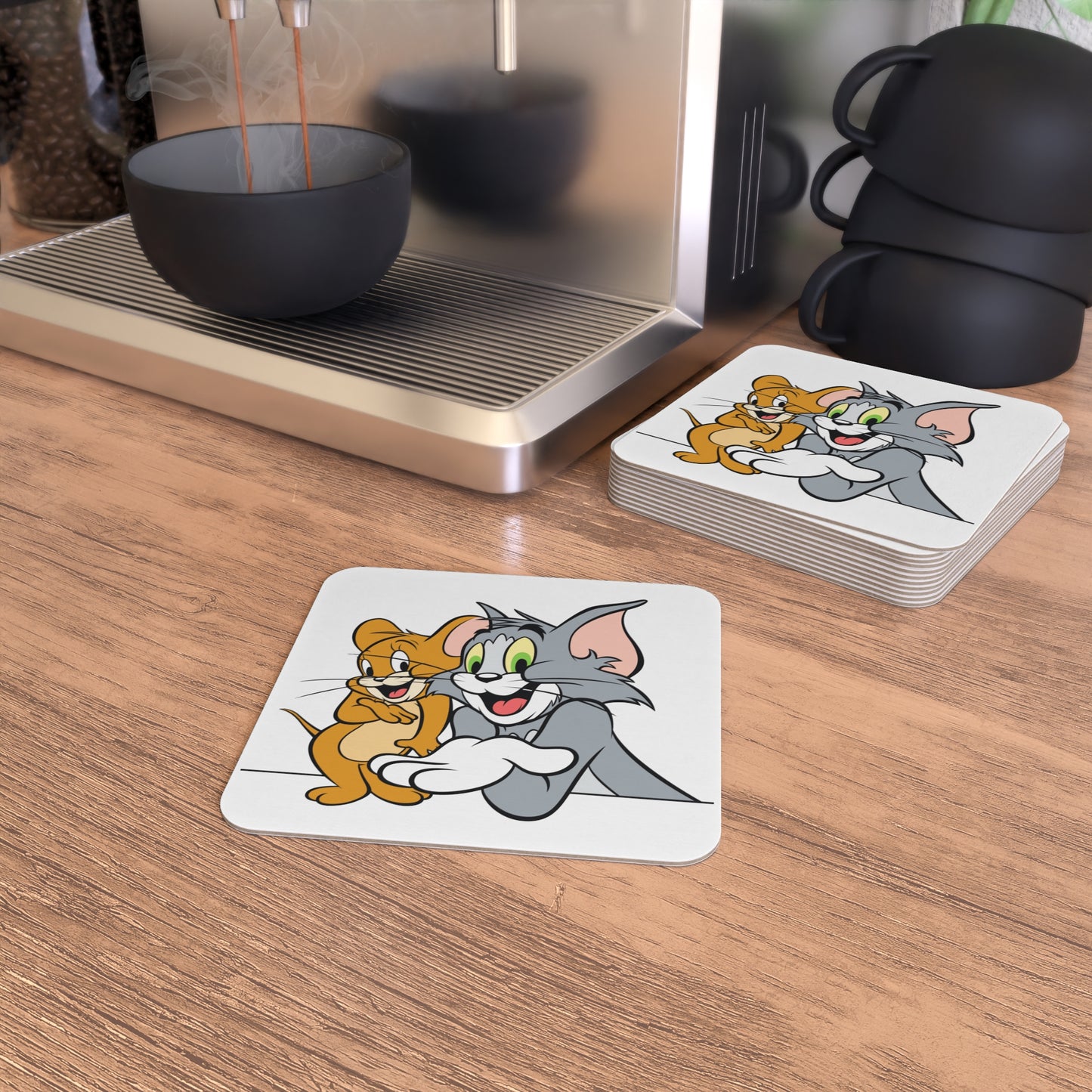 You are the Jerry to my Tom: Printed Square Coaster Set (Set of 2)