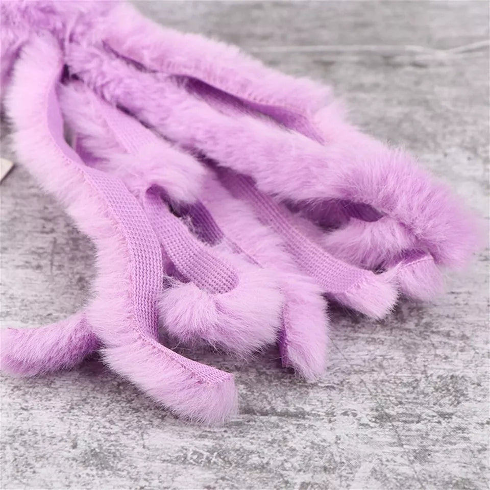 Fluffy Octopus Keychain - Purple