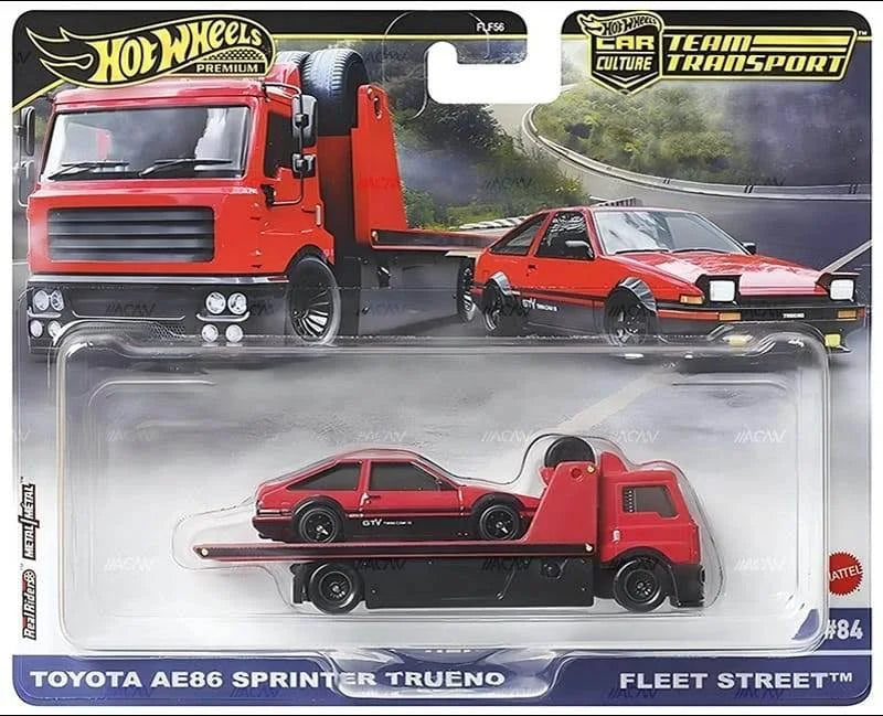 Hot Wheels Premium Team Transport & Euro Hauler Set — Ferrari 250 GTO, Lykan Hypersport & AE86 — by Mattel (Full Set) - Prithvi Enterprises