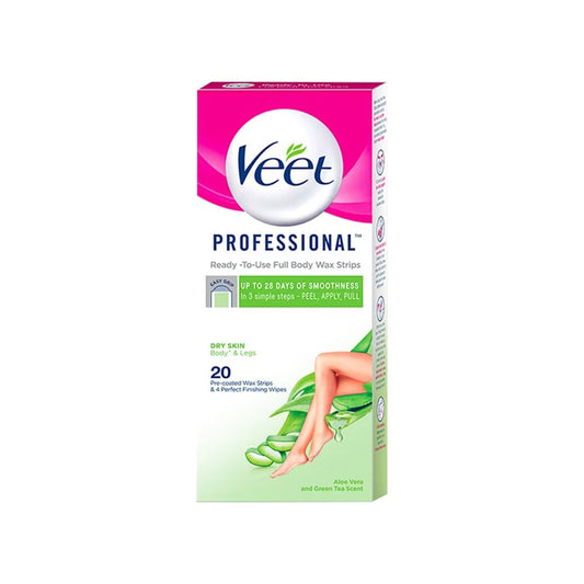 Veet Hair Removal Wax Strips (Dry Skin) : 1 pack (20 strips)
