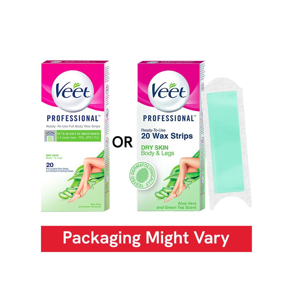 Veet Hair Removal Wax Strips (Dry Skin) : 1 pack (20 strips)
