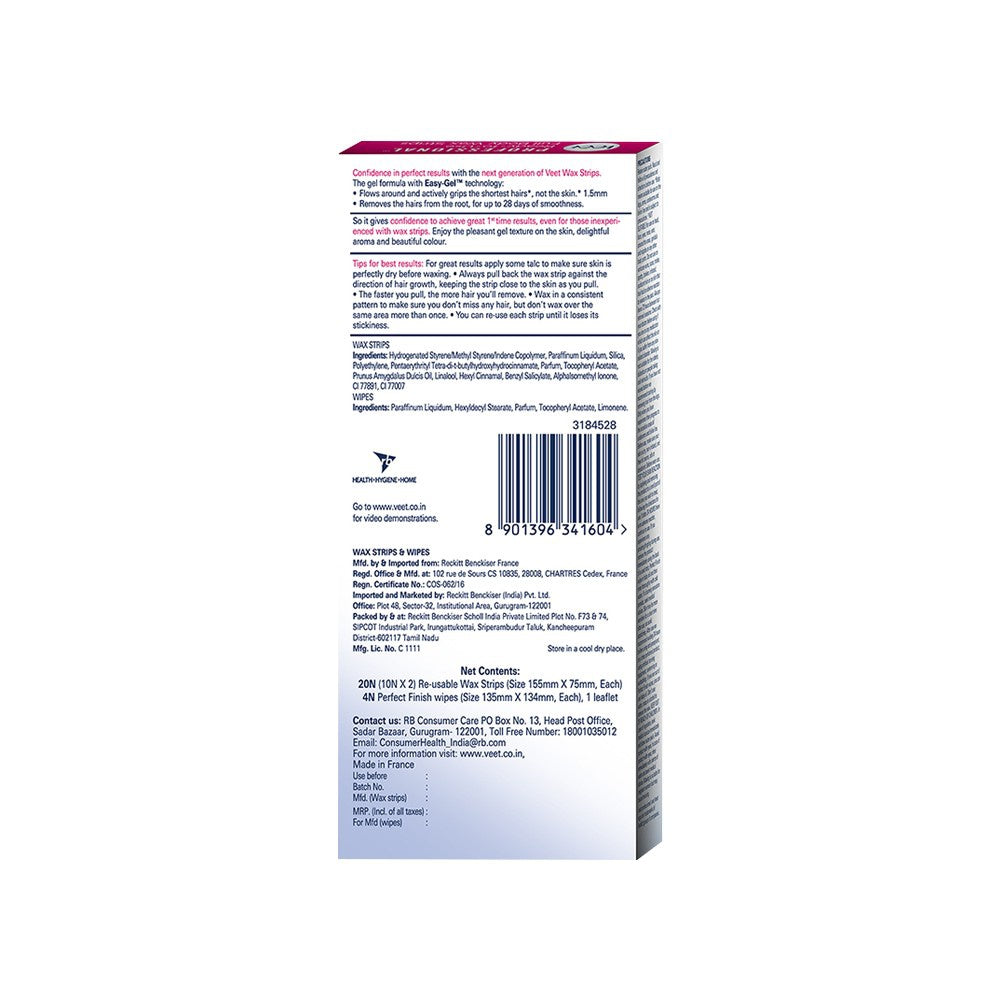 Veet Hair Removal Wax Strips (Sensitive Skin) : 1 pack (20 strips)