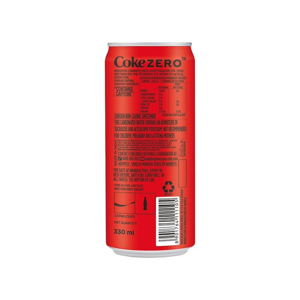 Coca-Cola Zero Sugar Soft Drink : 330 ml