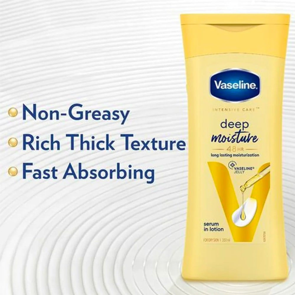 Vaseline Intensive Care Deep Moisture Body Lotion (Long Lasting Moisturization For Healthy, Glowing Skin) : 200 ml