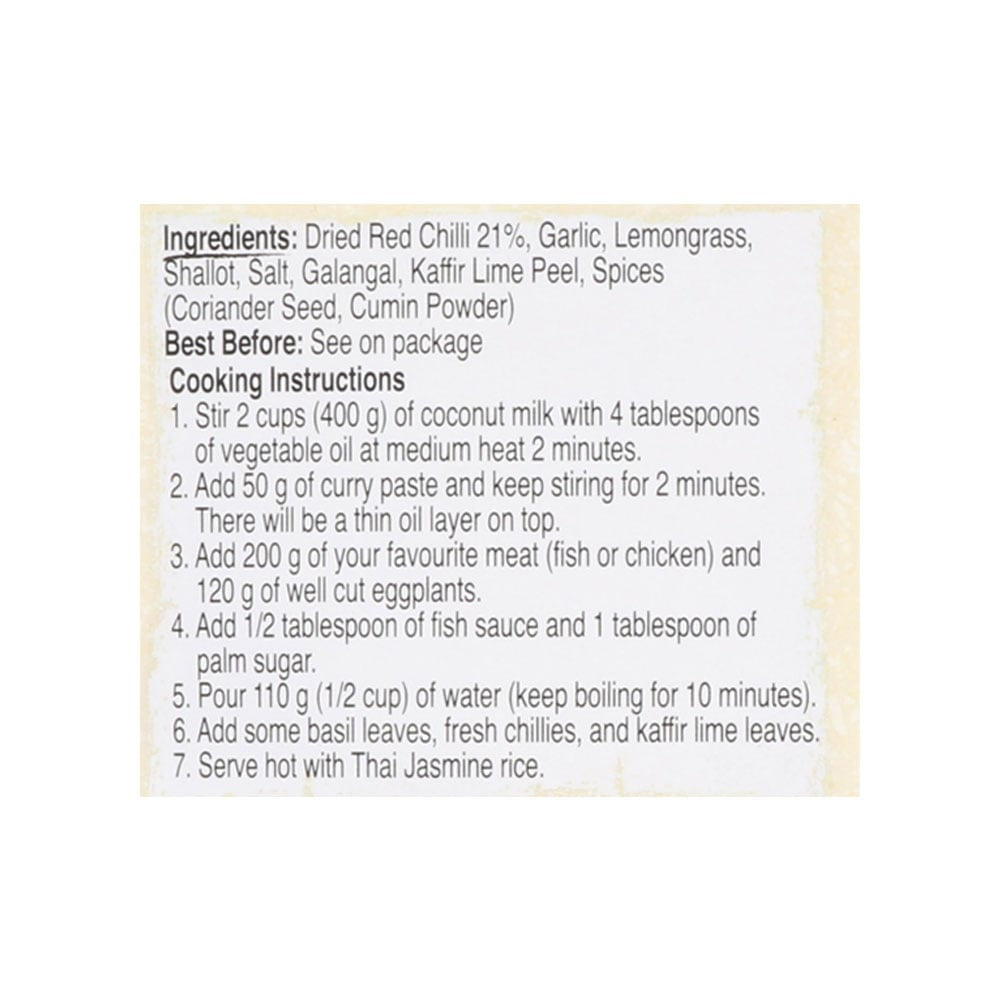 Real Thai Red Curry Paste : 50 g