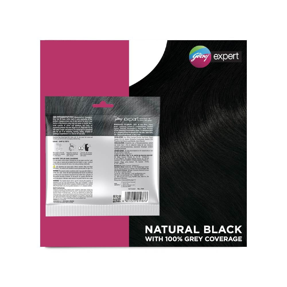 Godrej Expert Hair Colour for Women & Men (Natural Black) : 20 g
