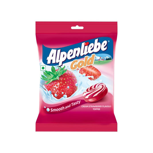 Alpenliebe Gold Cream Strawberry Toffee Pack (90 Pieces) : 342 g