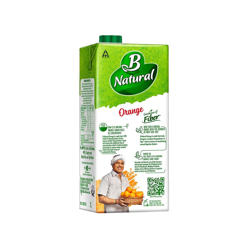 B Natural Orange Juice - Pack of 2 : 2 x 1 ltr
