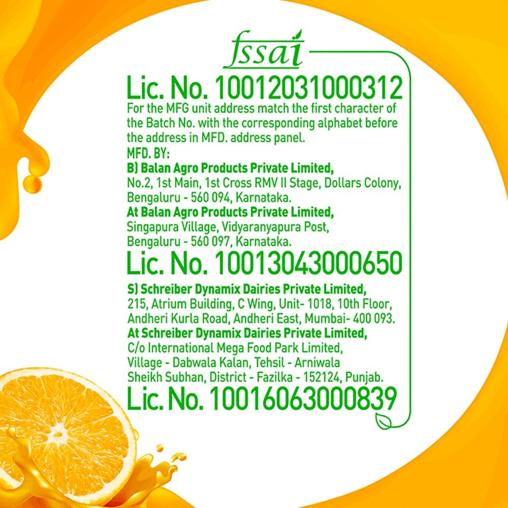 B Natural Orange Juice - Pack of 2 : 2 x 1 ltr