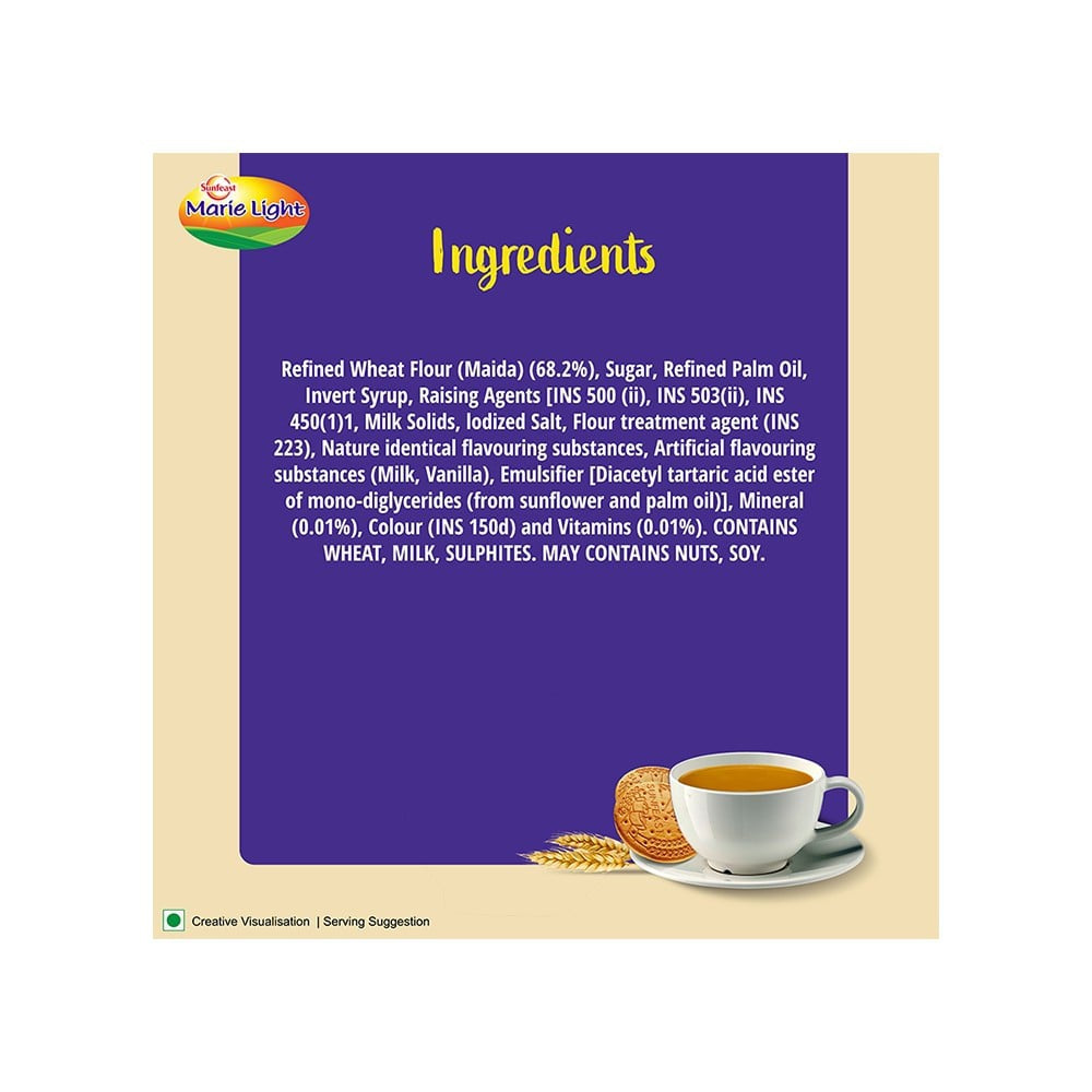 Sunfeast Marie Light Active Marie Biscuits - Pack of 2 : 2 x 186 g