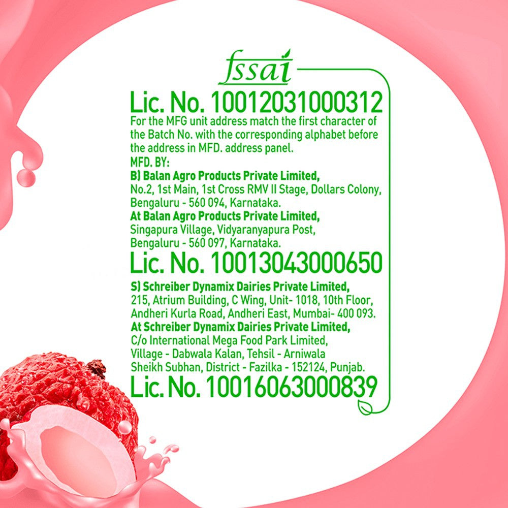 B Natural Litchi Juice : 1 ltr