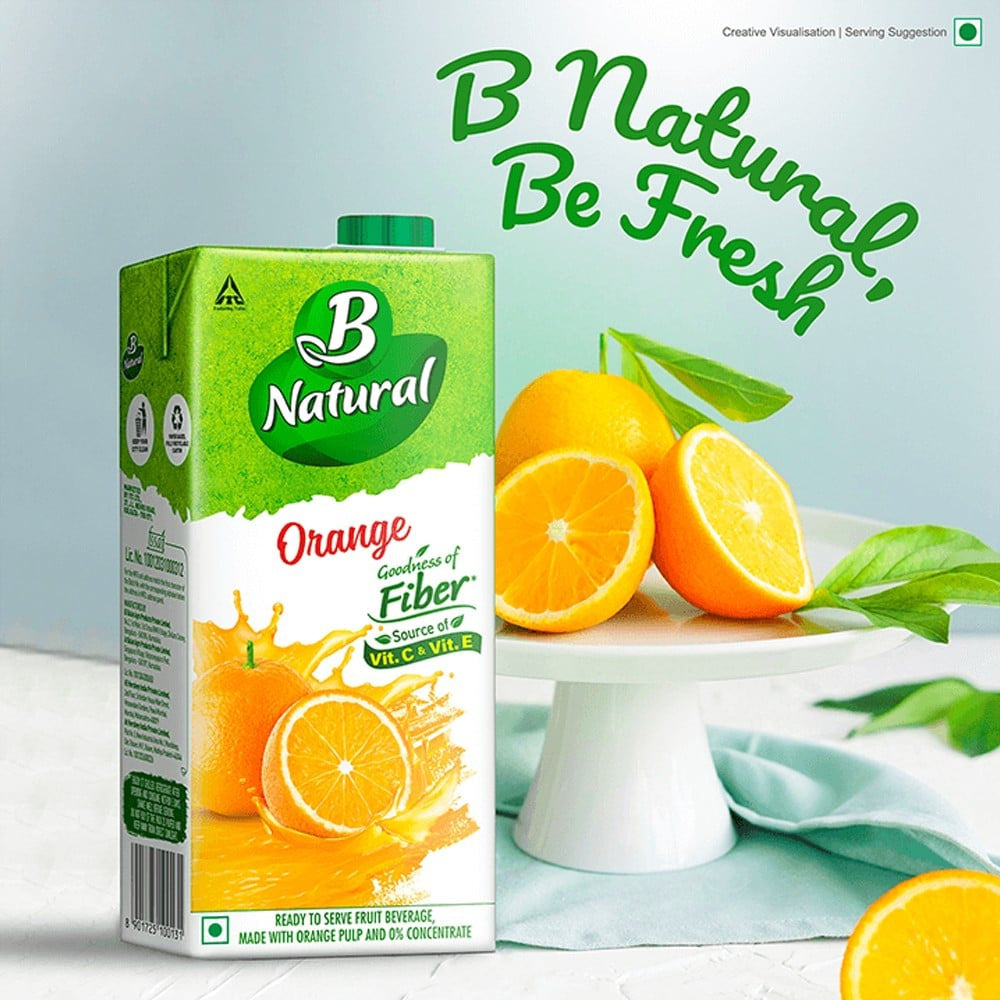 B Natural Orange Juice : 1 ltr