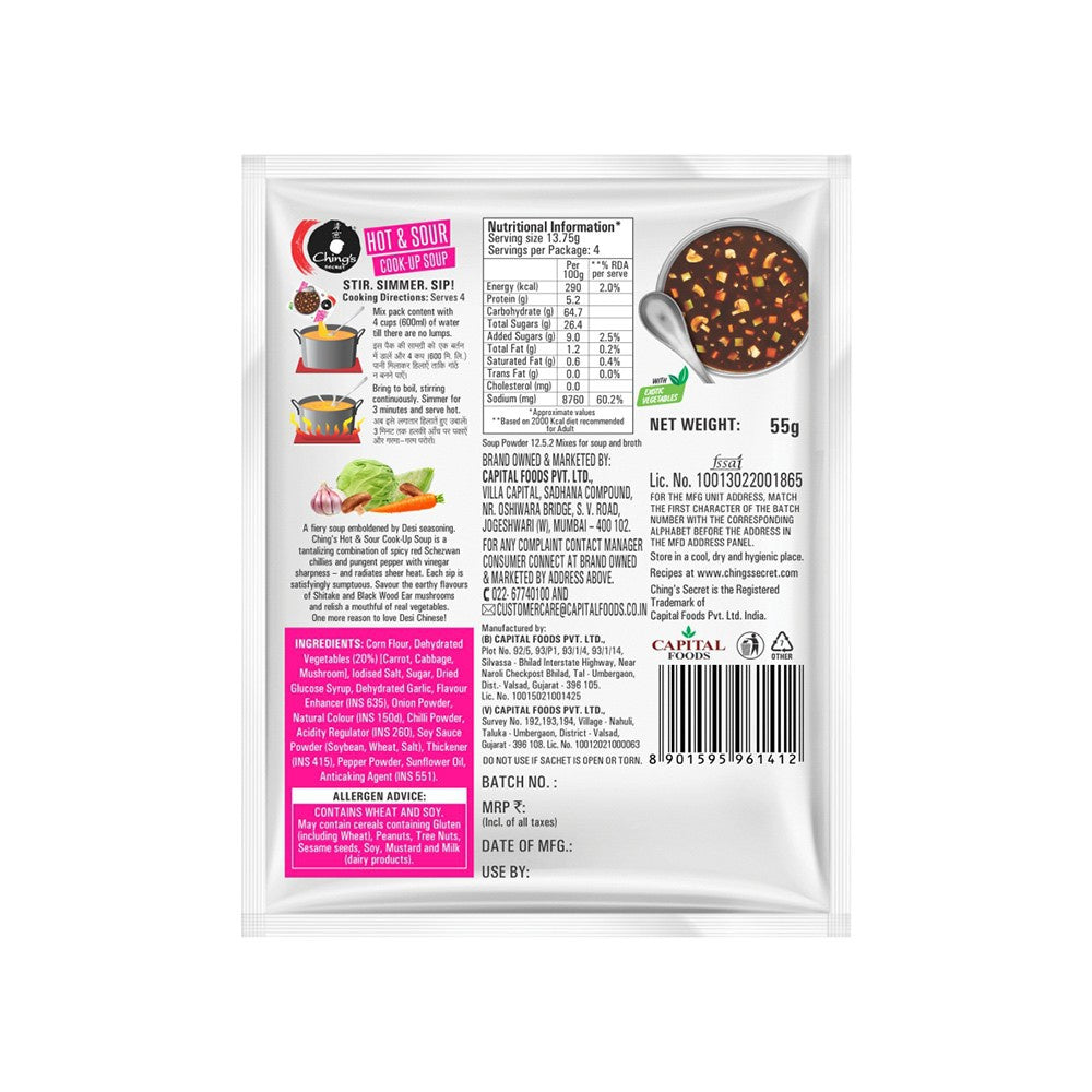 Ching's Secret Hot & Sour Veg Soup : 55 g