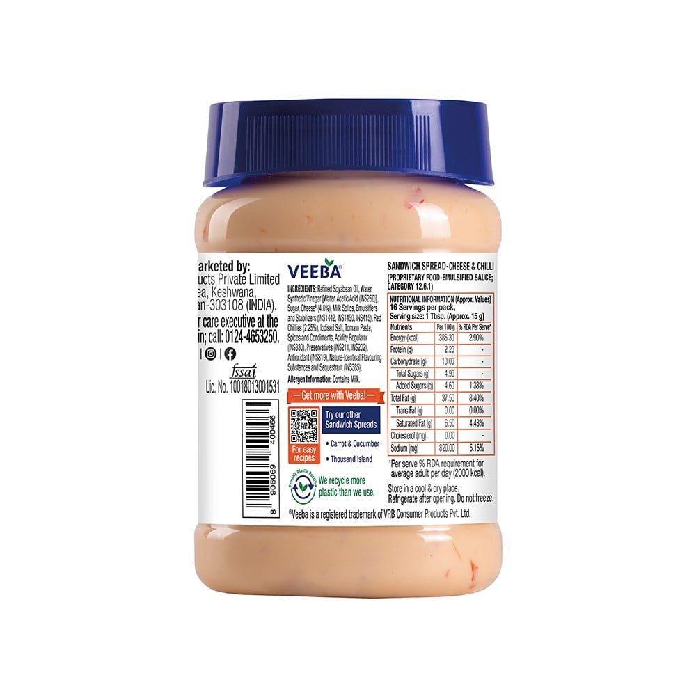Veeba Cheese & Chilli Sandwich Spread : 250 g