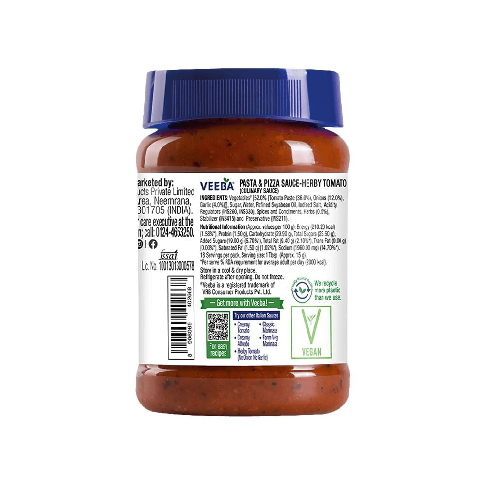 Veeba Pizza & Pasta Sauce - Herby Tomato : 280 g