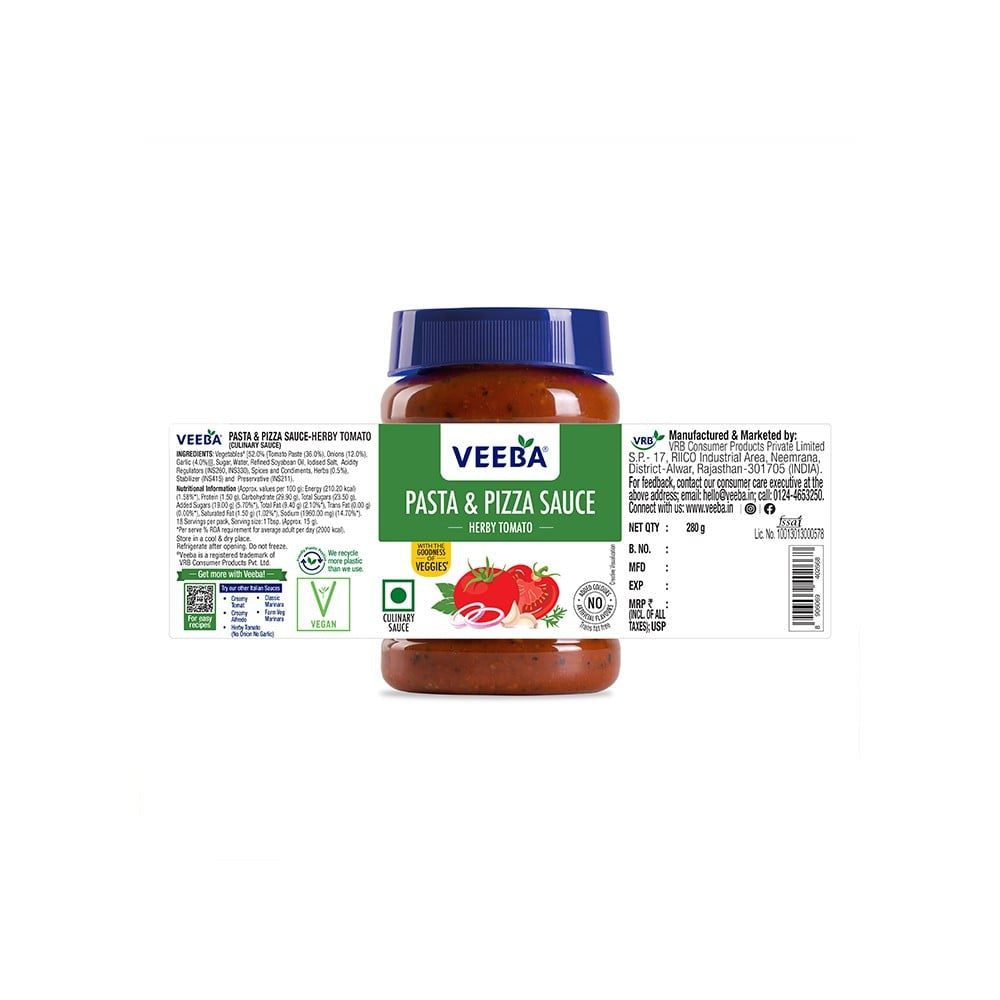 Veeba Pizza & Pasta Sauce - Herby Tomato : 280 g