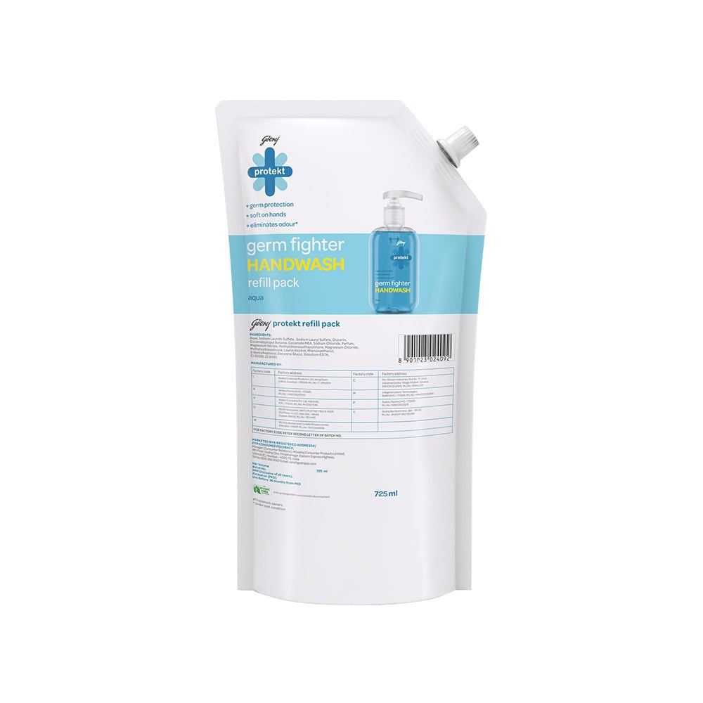 Godrej Protekt Germ Fighter Aqua - Liquid Hand Wash - Pack of 2 : 2 x 725 ml