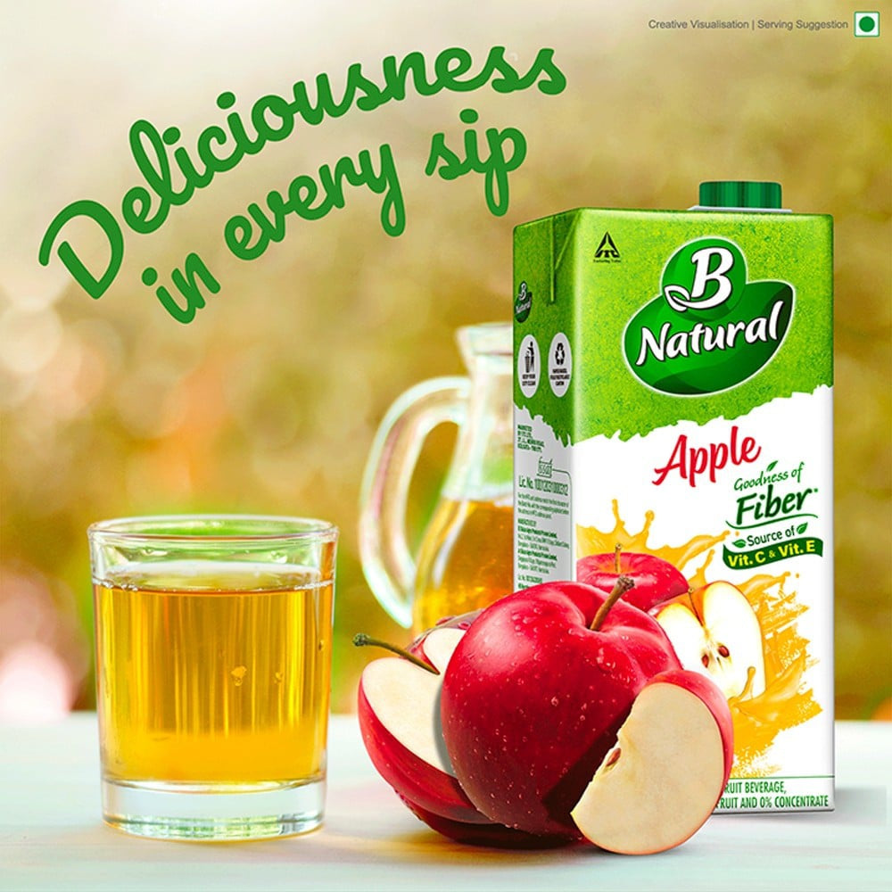 B Natural Apple Juice - Pack of 2 : 2 x 1 ltr