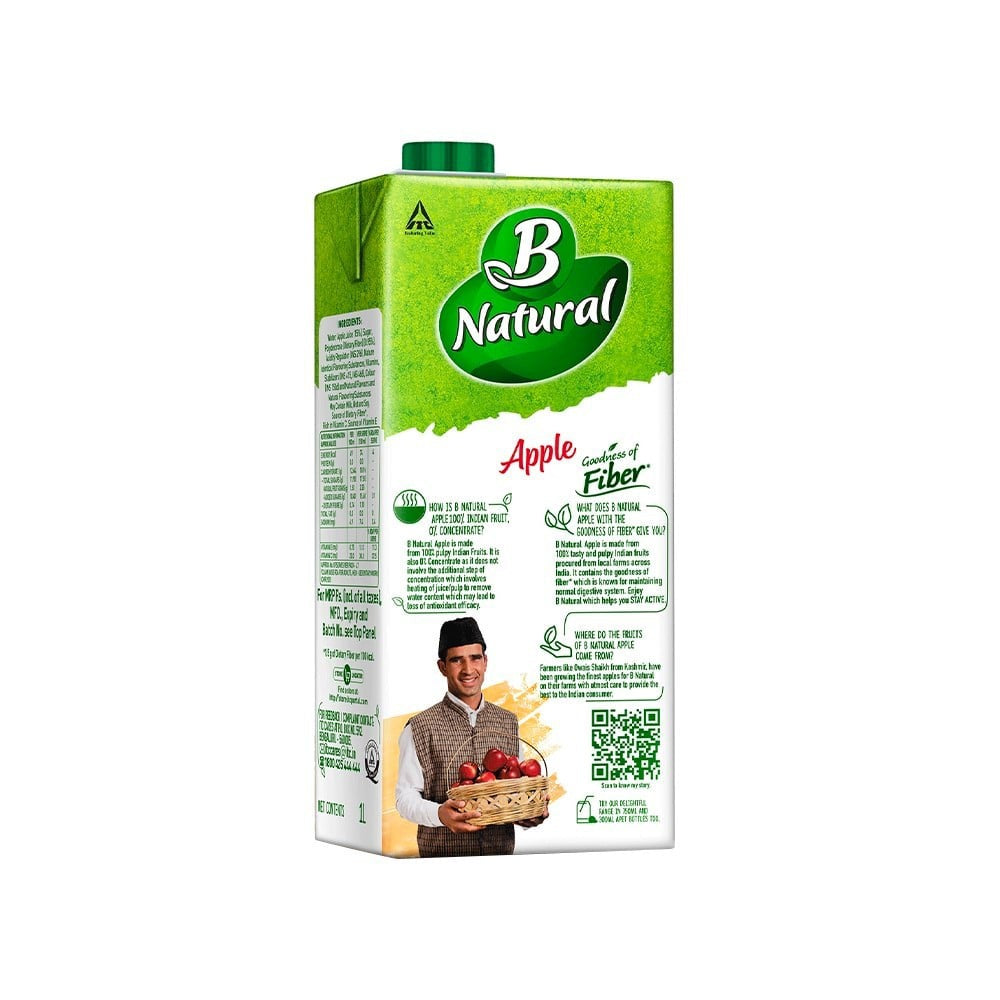B Natural Apple Juice - Pack of 2 : 2 x 1 ltr