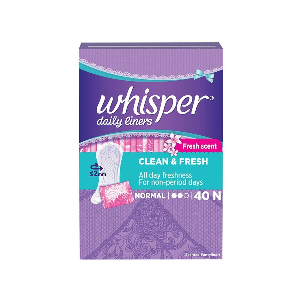 Whisper Daily Liners Clean & Fresh Panty Liners : 40 pieces