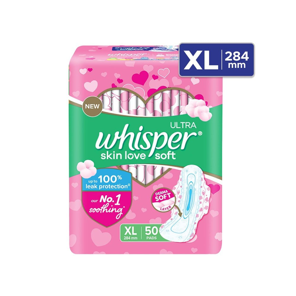 Whisper Ultra Skin Love Soft Sanitary Pads (XL) : 50 pieces