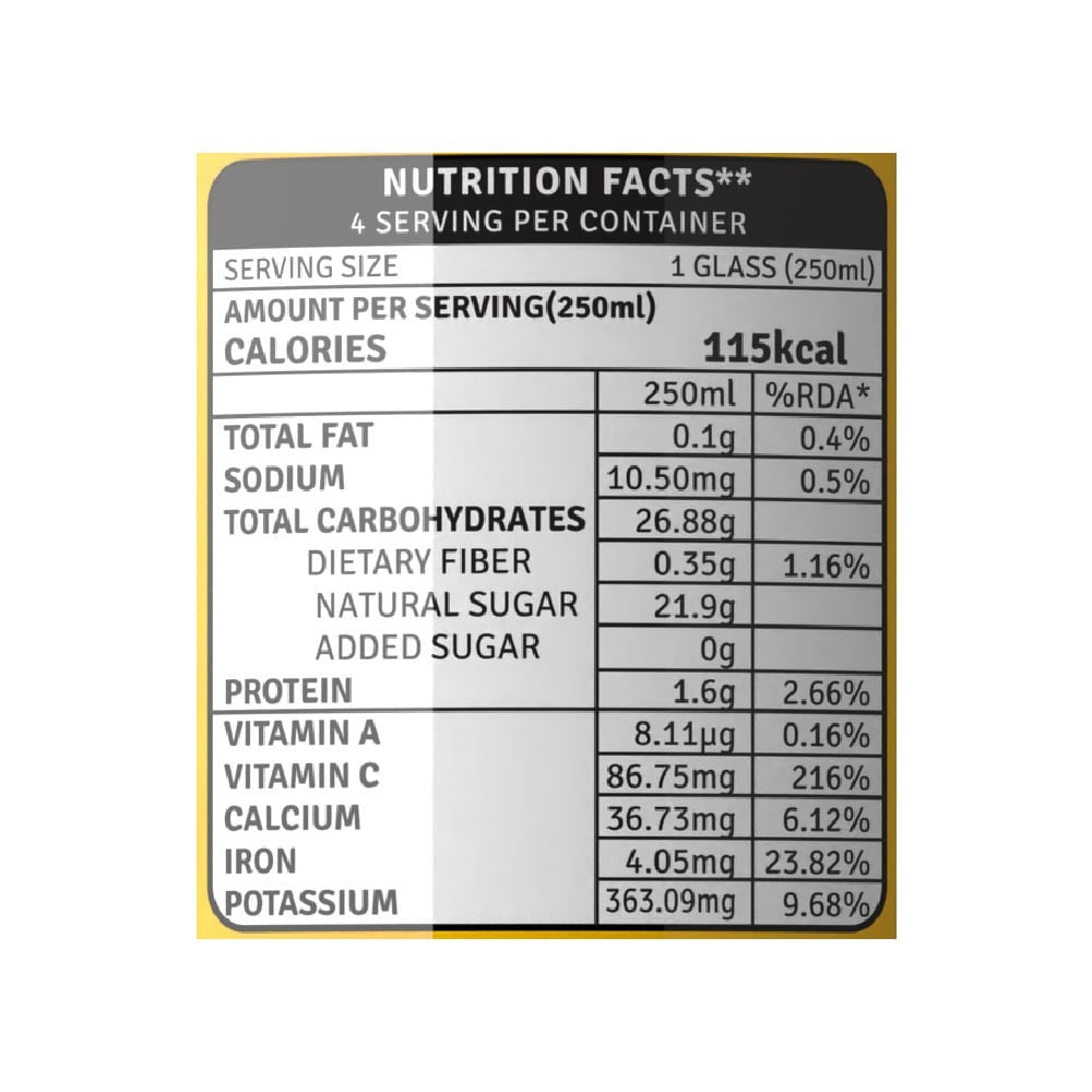 Raw Pressery Valencia Orange Juice - Pack of 2 : 2 x 1 ltr