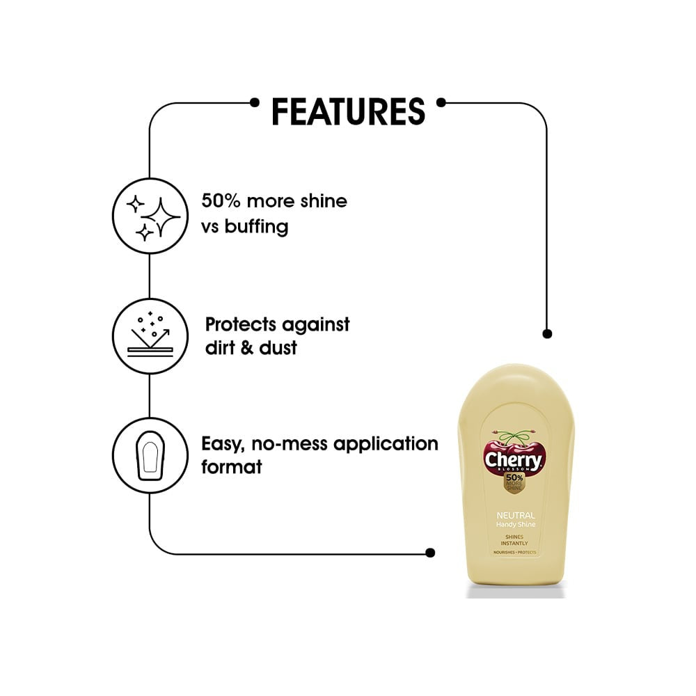 Cherry Blossom Black Handy Shoe Shiner + Black Liquid Shoe Polish Combo : 75 ml + 1 unit