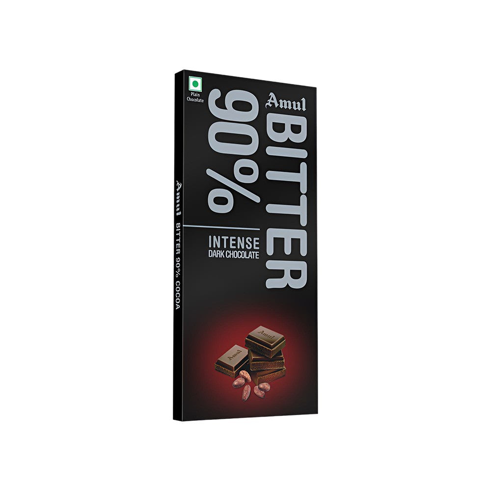Amul 90% Bitter Dark Chocolate Bar : 150 g