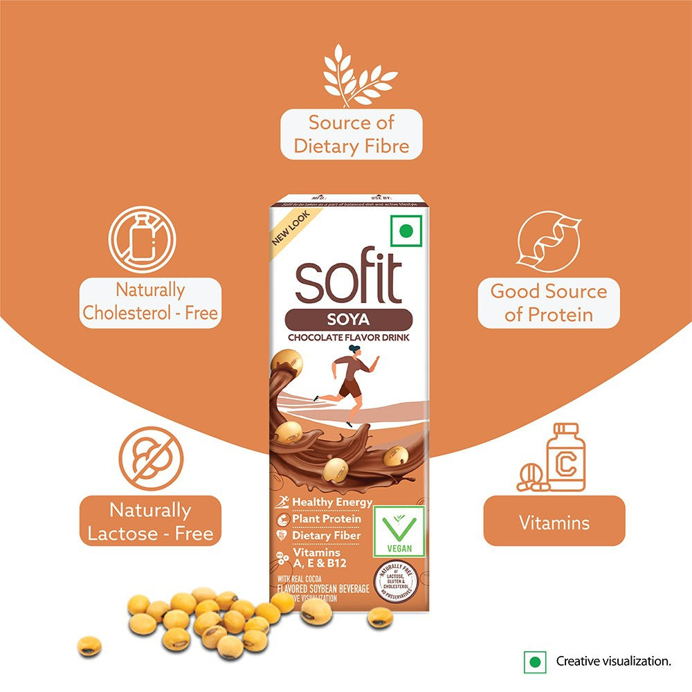 Sofit Chocolate Soy Beverage - Pack of 2 : 2 x 180 ml