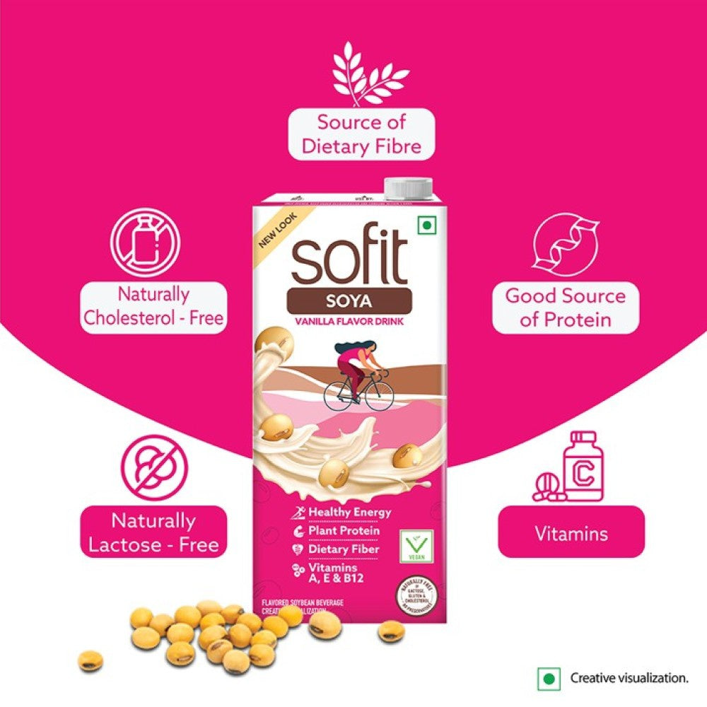 Sofit Vanilla Soy Beverage - Pack of 2 : 2 x 1 ltr