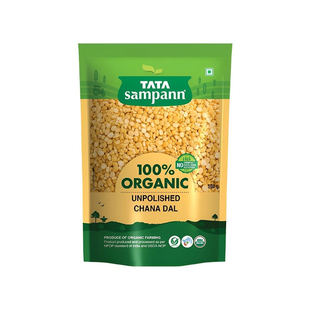 Tata Sampann Organic Chana Dal Unpolished : 500 g