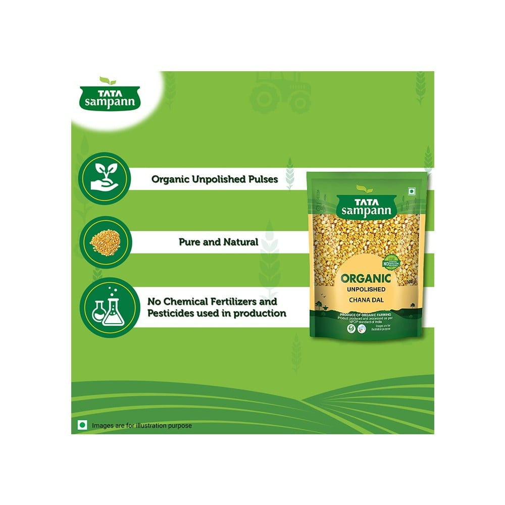 Tata Sampann Organic Chana Dal Unpolished : 500 g