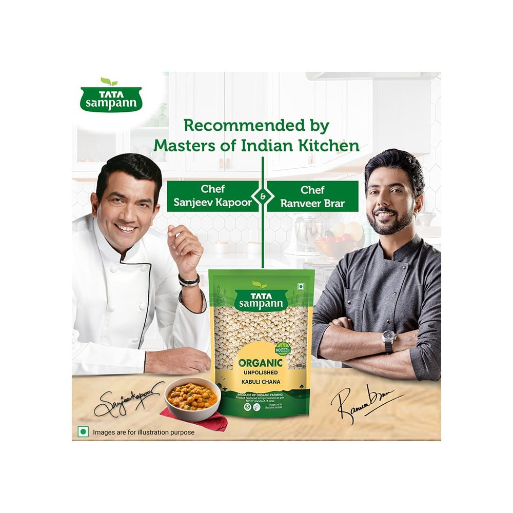 Tata Sampann Organic Kabuli Chana Unpolished : 500 g