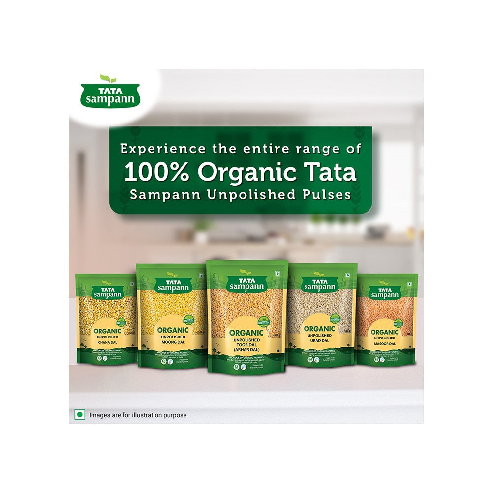 Tata Sampann Organic Arhar Dal Unpolished : 500 g
