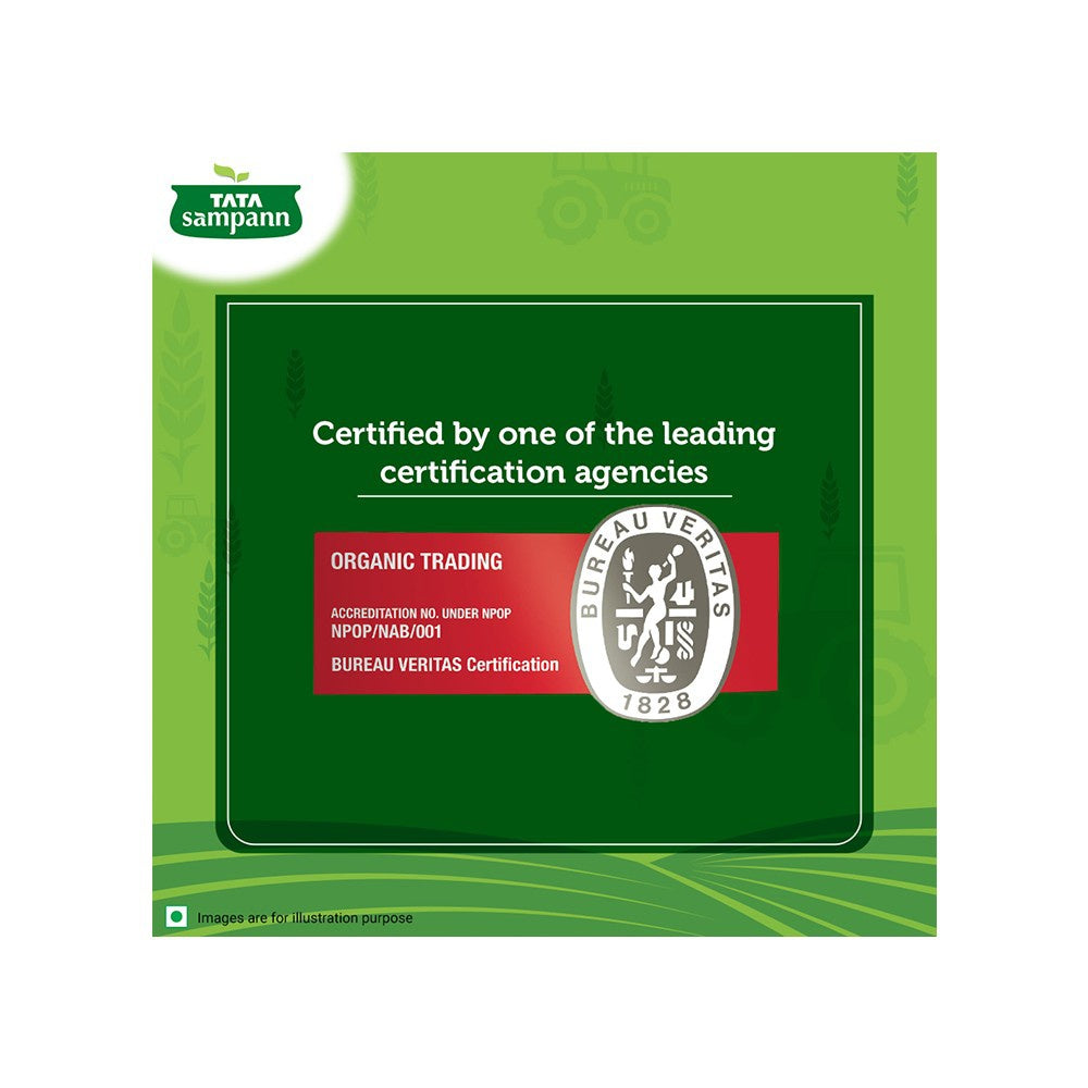 Tata Sampann Organic Arhar Dal Unpolished : 500 g