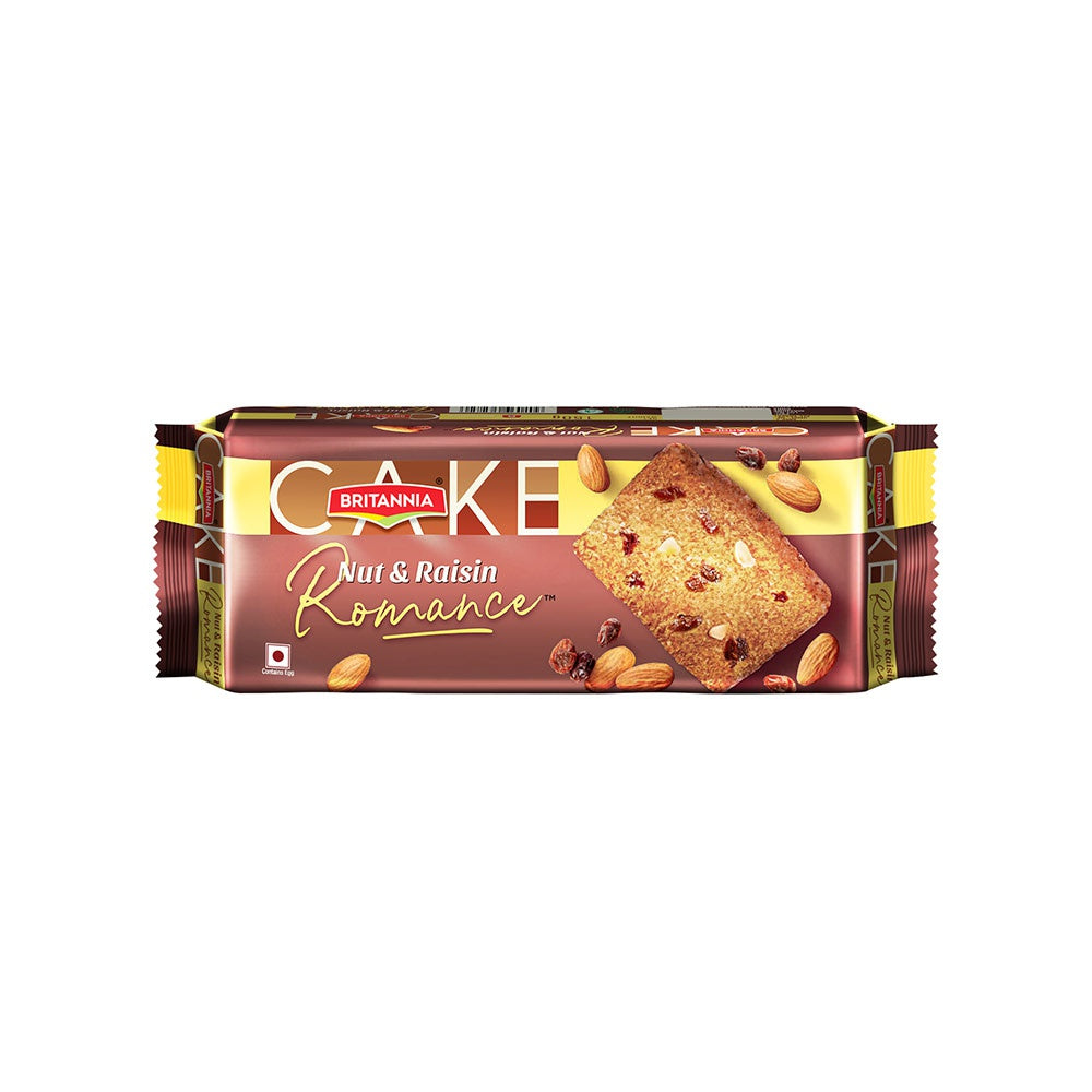 Britannia Nut & Raisin Romance Slice Cake - Pack of 2 : 2 x 140 g