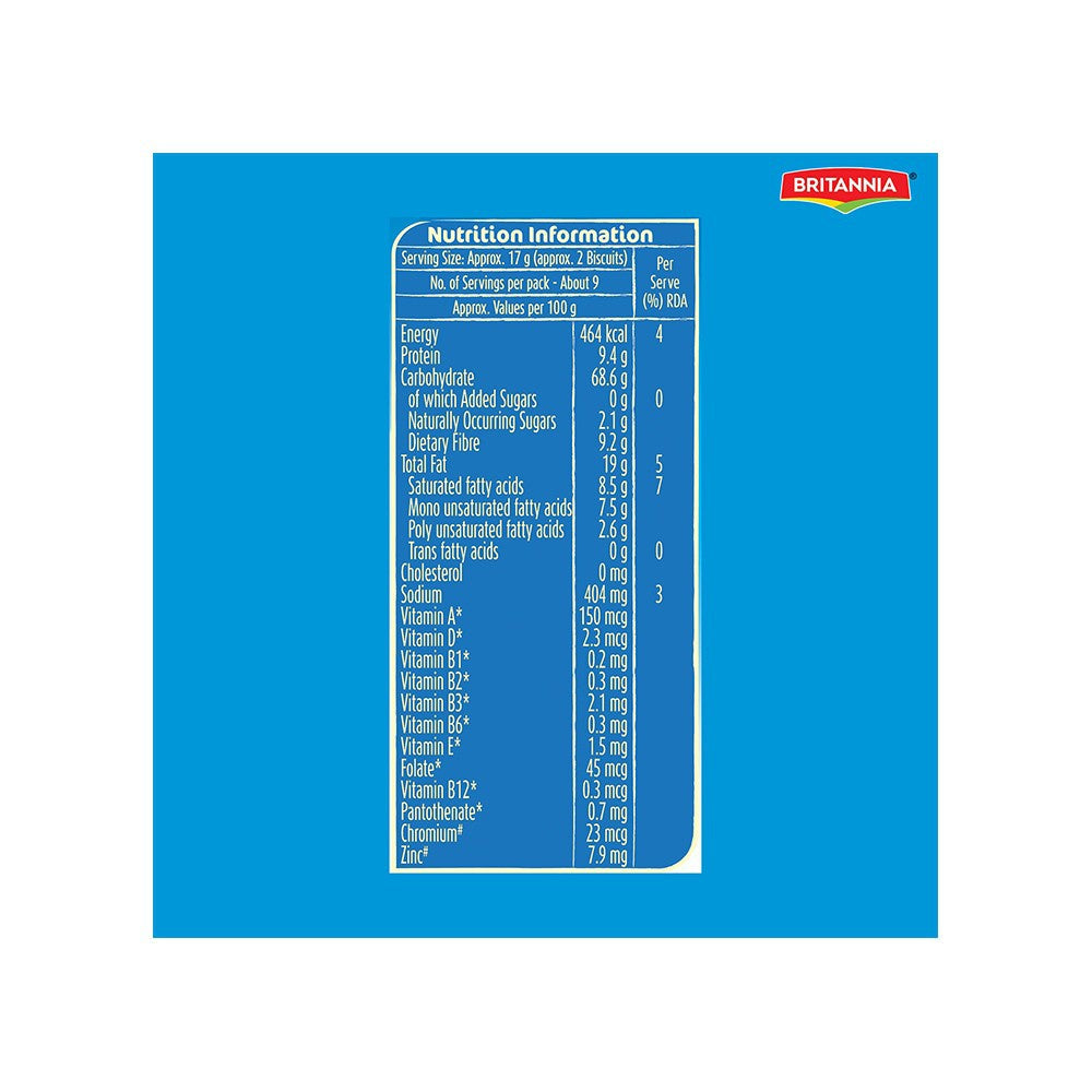 Britannia NutriChoice Oats Cookies with Zero Added Sugar (Diabetic Friendly) - Pack of 2 : 2 x 150 g