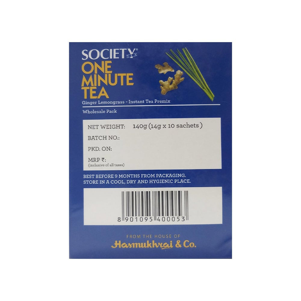 Society One Minute Ginger Lemongrass Instant Tea Premix : 140 g