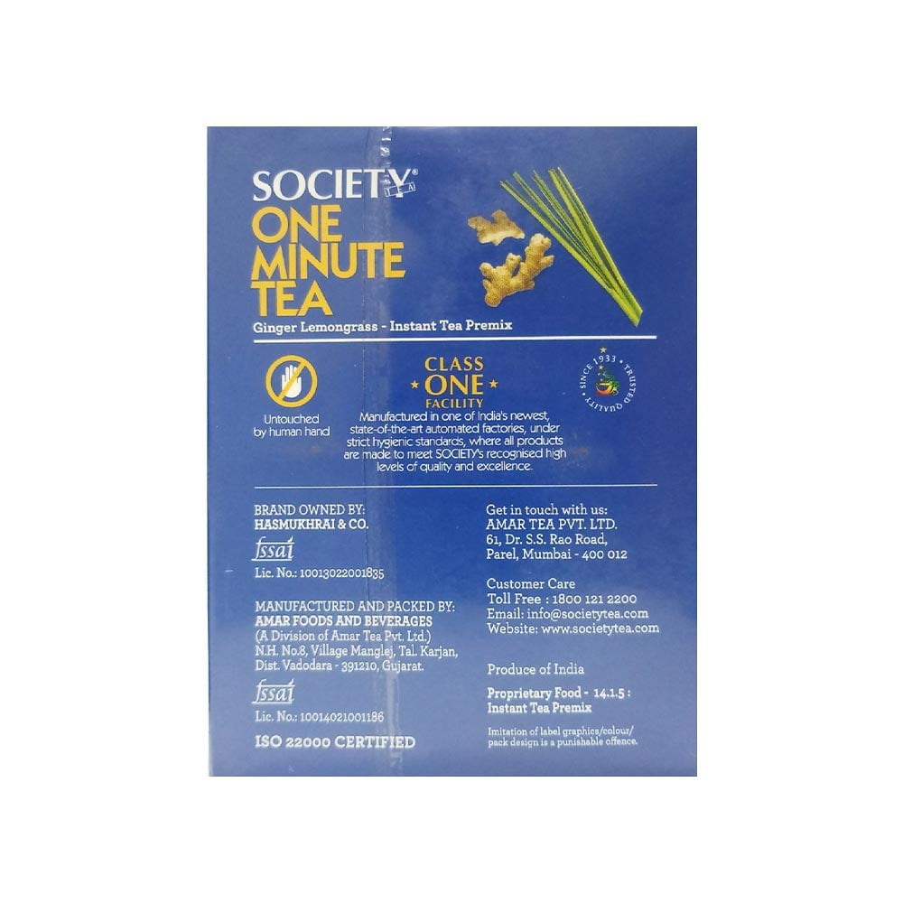 Society One Minute Ginger Lemongrass Instant Tea Premix : 140 g