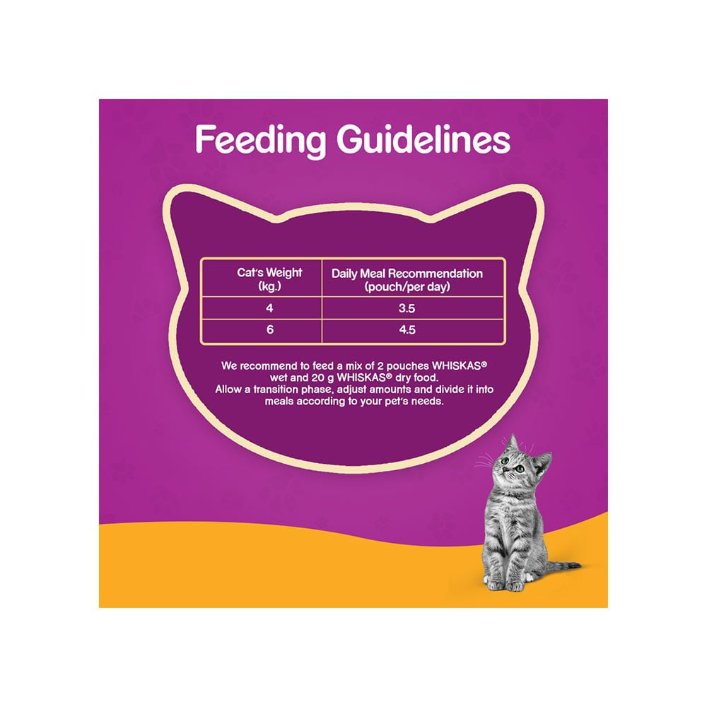Whiskas Adult Wet Cat Food -Chicken in Gravy (1+ Years) - Pack of 5 : 5 x 80 g
