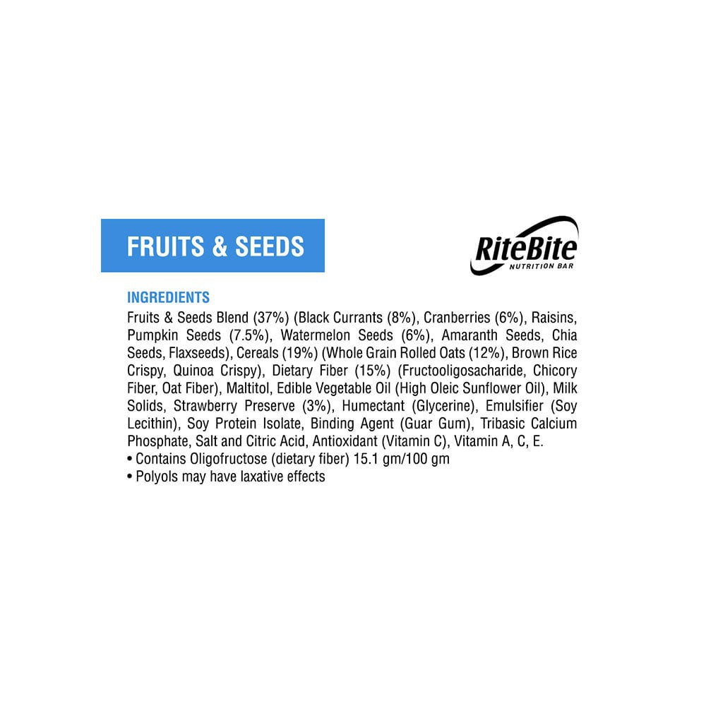 RiteBite Fruits & Seeds Nutrition Bar - Pack of 2 : 2 x 35 g