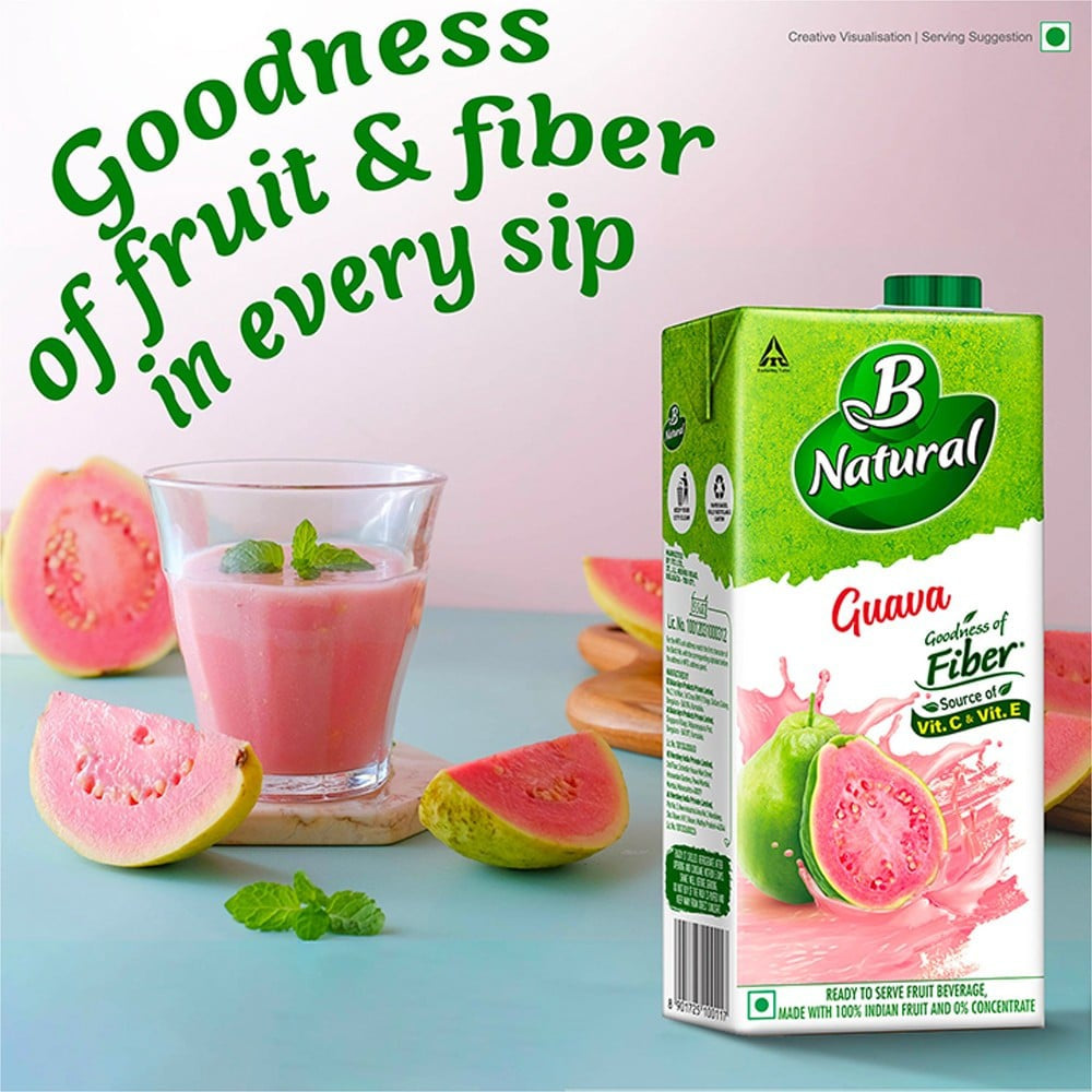 B Natural Guava Juice - Pack of 2 : 2 x 1 ltr