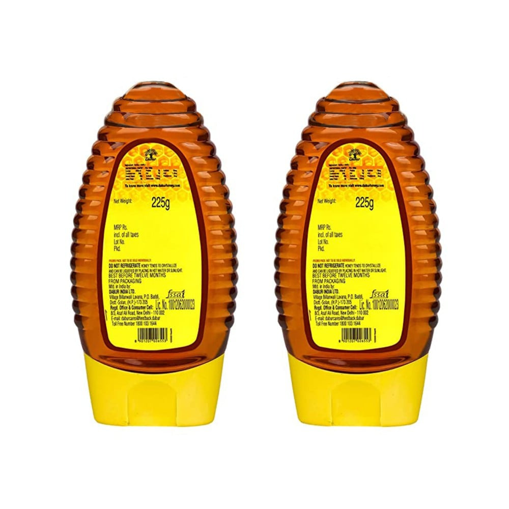 Dabur Honey Squeezy, 100% Pure World's No.1 Honey - Buy 1 Get 1 Free : 2 x 225 g